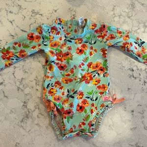 12- 18 months ruffle butts long sleeve swimsuit